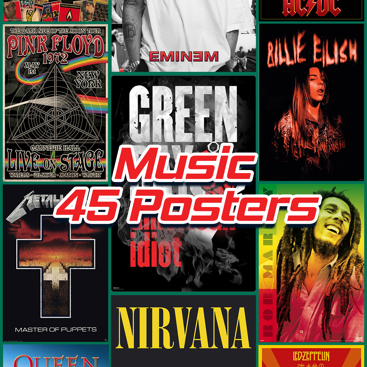 24 x 36 Poster Box - Music Theme (45 Posters BAGGED & BOARDED)