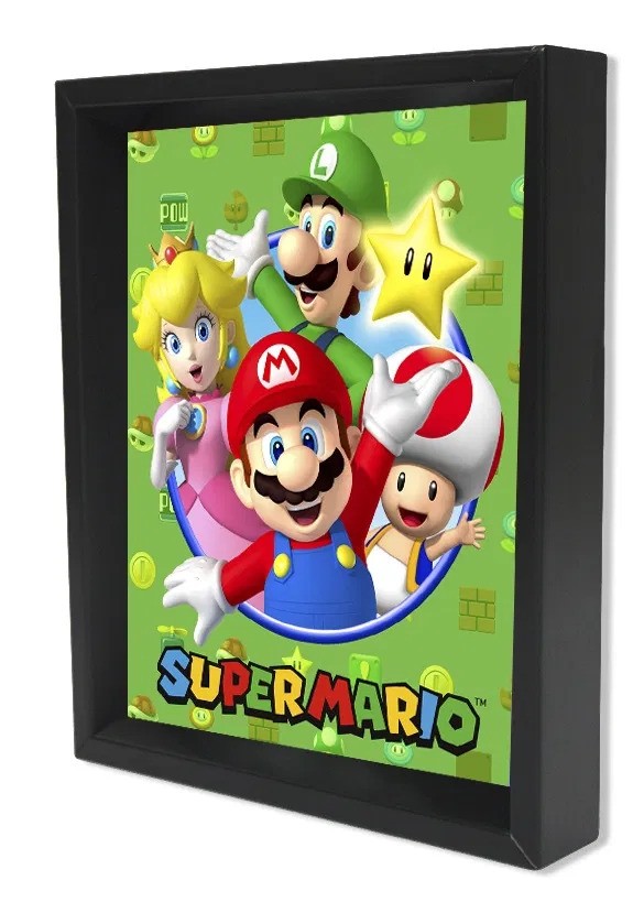 Super Mario - Cast (8"x10" Lenticular Shadow Box)