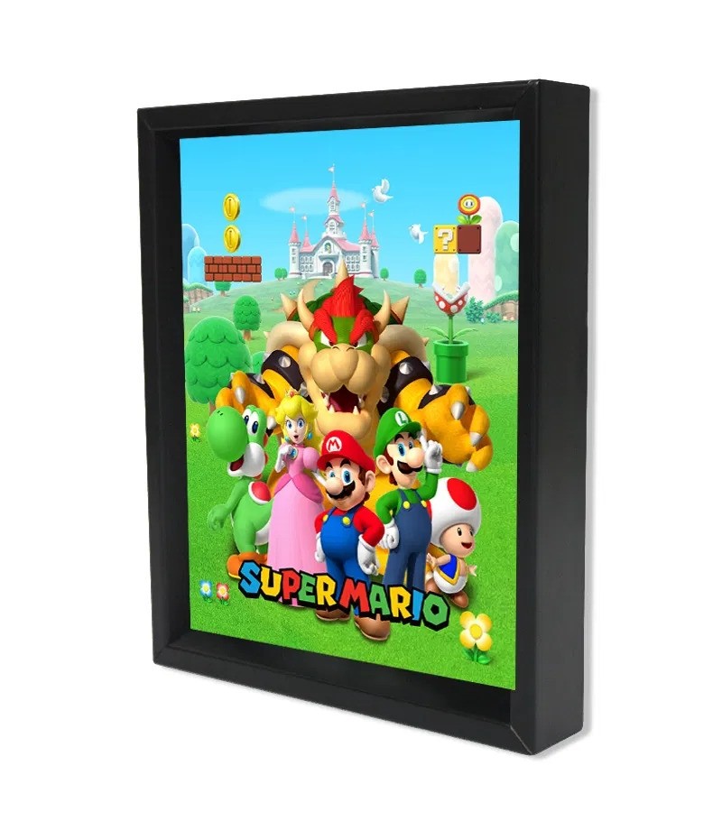 Super Mario - Outdoor Group (8"x10" Lenticular Shadow Box)