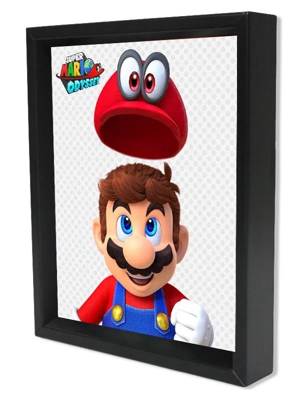 Super Mario - Odyssey - Flying Hat (8"x10" Lenticular Shadow Box)