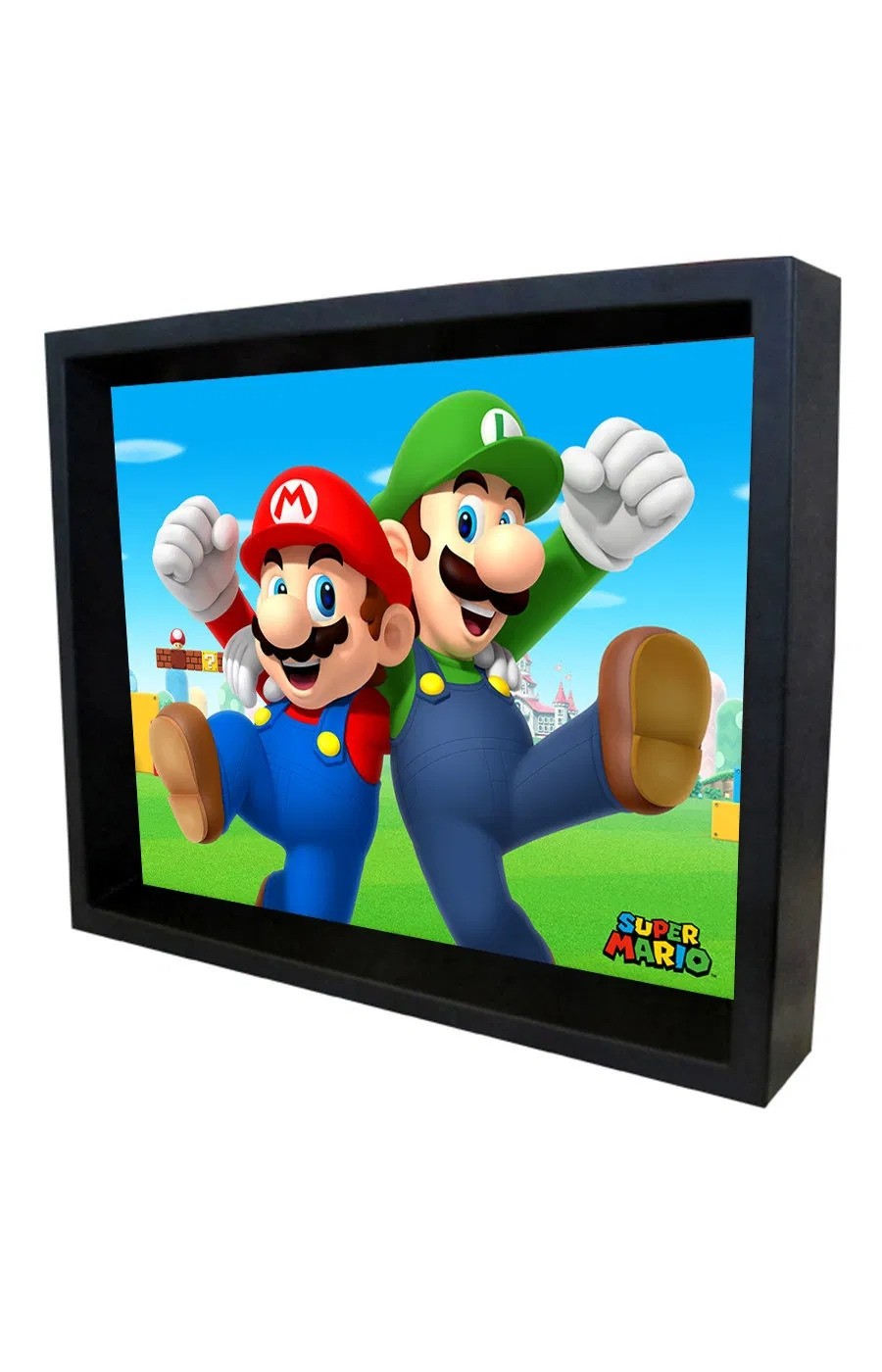 Super Mario - Mario & Luigi (8"x10" Lenticular Shadow Box)