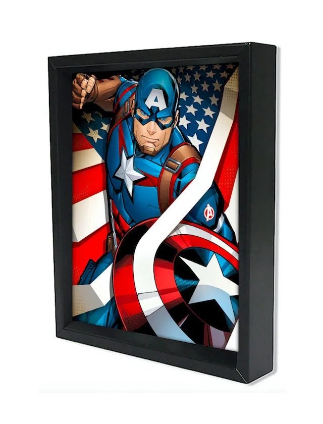 Marvel - Captain America - Flag (8"x10" Lenticular Shadow Box)