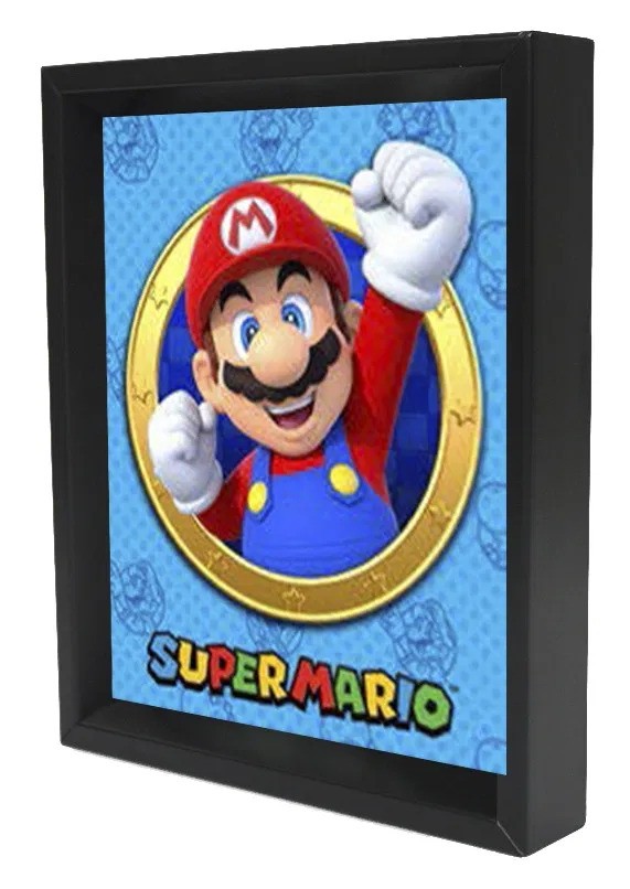 Super Mario - Mario Golden Ring (8"x10" Lenticular Shadow Box)