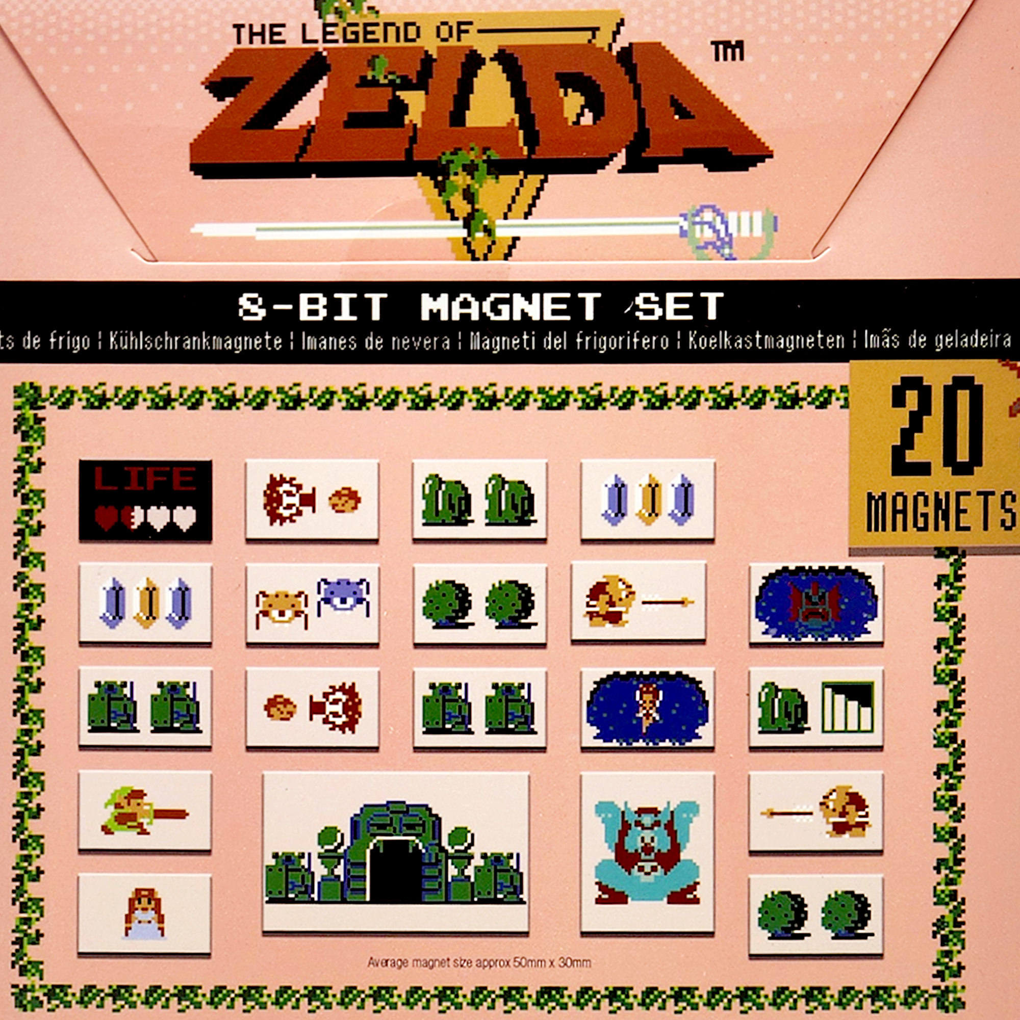 The Legend of Zelda - 8-Bit Magnet Set (20 Magnets each) (1224)