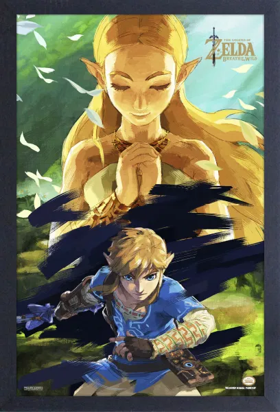 Zelda - BotW - Zelda & Link (11"x17" Gel-Coat) (Order in multiples of 6, mix and match styles)