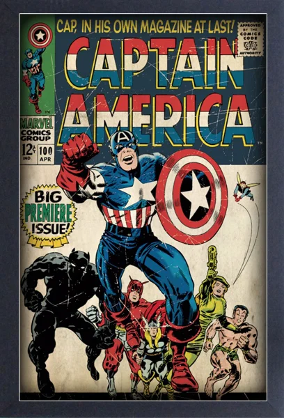 Marvel - Captain America - Issue #100 (11"x17" Gel-Coat) (Order in multiples of 6, mix and match styles)