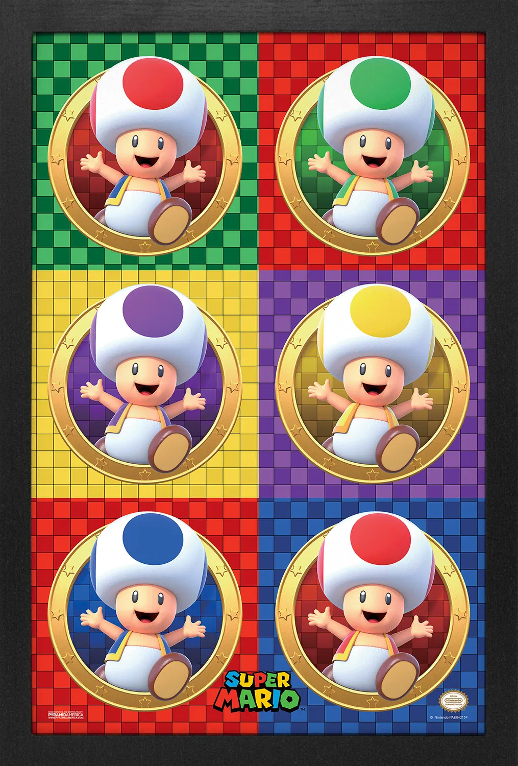 Super Mario - Multi-Toad (11"x17" Gel-Coat) (Order in multiples of 6, mix and match styles)