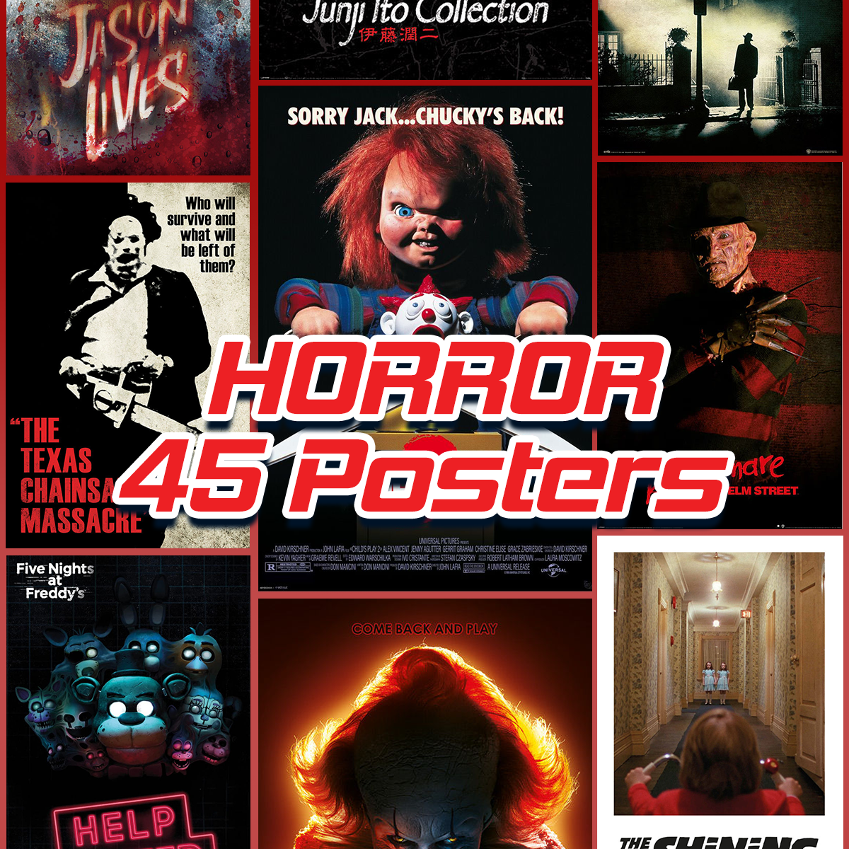 24" x 36" Poster Box - Horror Theme (45 Posters BAGGED & BOARDED)
