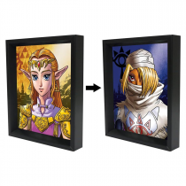 Zelda - Ocarina of Time - Zelda to Sheik (8"x10" Lenticular Shadow Box)