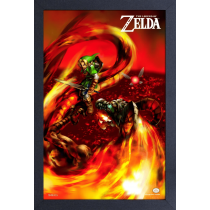 Zelda - Ocarina of Time - Link Battles Volvagia (11"x17" Gel-Coat) (Order in multiples of 6, mix and match styles)