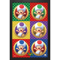 Super Mario - Multi-Toad (11"x17" Gel-Coat) (Order in multiples of 6, mix and match styles)